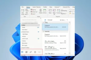 Move Outlook app bar to bottom